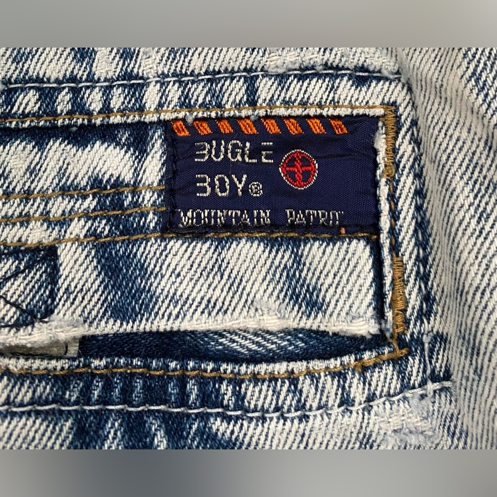 Vintage 80’s Bugle Boy Mountain Patrol Acid Wash Denim Jeans Men's Size 31 - Picture 6 of 7